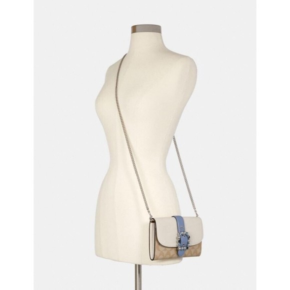 NWT Coach C1484 Gemma Clutch Crossbody In Colorblock Signature Canvas Org $288 - Picture 9 of 9